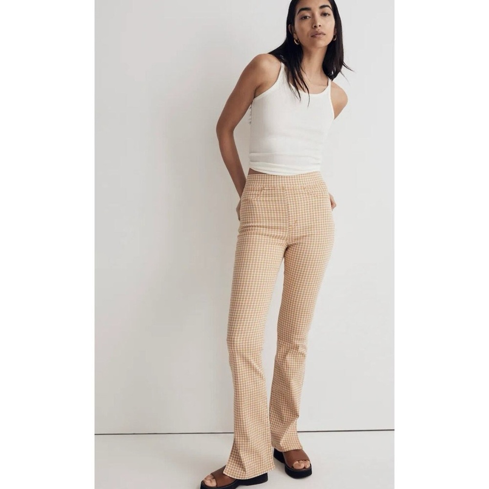 Madewell Pull-On Skinny‎ Flare Jeans in Mini Check 28